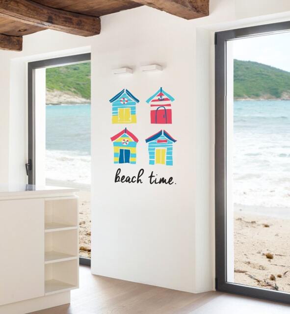 Brighton Beach Huts Wall Sticker Decal - Illustration Stickers, Animals Decals, Home Decor, Art, Illustrations