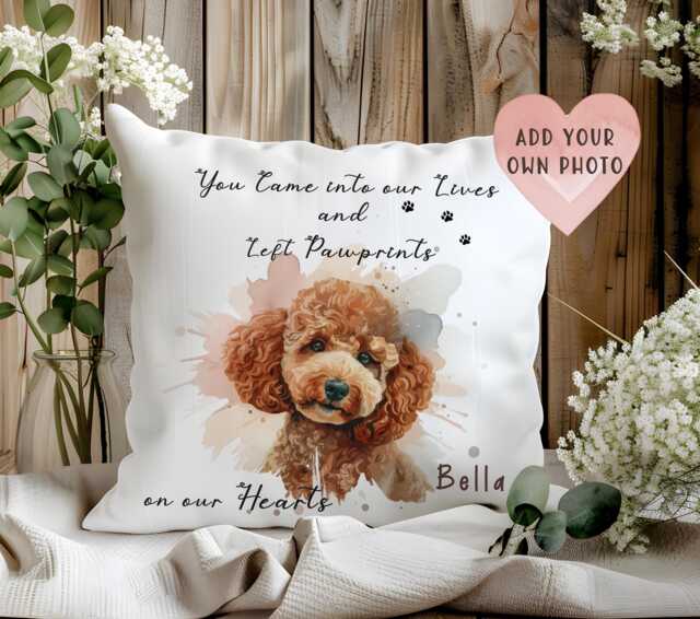 Custom Made Dog Memory Cushion, Personalised Pet Loss Gift With Keepsake Book - image 1