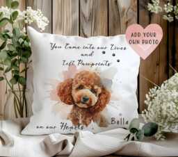 Custom Made Dog Memory Cushion, Personalised Pet Loss Gift With Keepsake Book - thumbnail 1