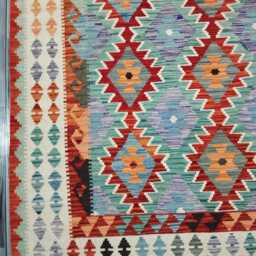 Kilim Rug Classic, Handmade Artisan Afghan Turkish, Scandinavian, Navajo, Bohemian Flatweave, Natural Wool 207x157 cm - thumbnail 2