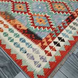 Kilim Rug Classic, Handmade Artisan Afghan Turkish, Scandinavian, Navajo, Bohemian Flatweave, Natural Wool 207x157 cm - thumbnail 3