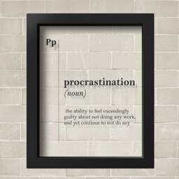 Transparent Procrastination Definition Print Office Decor Minimalism Poster Scandinavian Typography Dictionary Dorm Wall Art - thumbnail 2