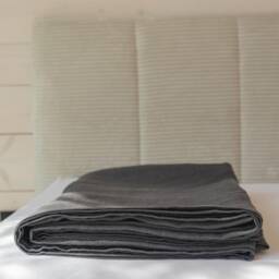 Linen Charcoal Flat Sheet, Stonewashed Soft Bedding For Men Or Parents, Breathable Summer Bed Fiance Gift Him, Minimalist, Lover - thumbnail 2