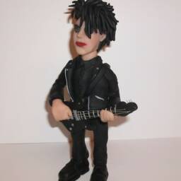 Robert Smith Figurine, The Cure, Rock Star Doll, Miniature Sculpture, Hand Made Polymer Clay Figurine, Home Decor - thumbnail 3