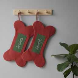 2025 Personalized Bone Christmas Stockings, Shaped Dog Socks With Name, Stockings, Pet Holiday Xmas Gift - thumbnail 2
