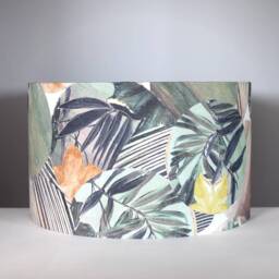 Green Bamboo Leaf Lampshade With Gold Silver Or White Lining, Floral Pattern, Ceiling Lamp Base, 20cm To 50cm ?? Handmade By Vivid Shades - thumbnail 2
