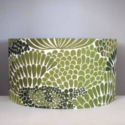 Green Bamboo Leaf Pattern Lampshade, Fabric Lamp Shade, Handmade Home Decor - thumbnail 4