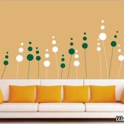 Abstract Wall Stickers - Decorative Flowers Vinyls Living Room - thumbnail 2