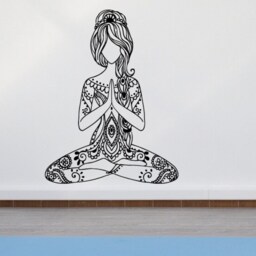Floral Yoga Girl Wall Decal Studio Decor Nm173 - thumbnail 2