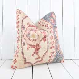 Handmade Turkish Kilim Pillow Cover Vintage Anatolian Design - 16x16 - thumbnail 3