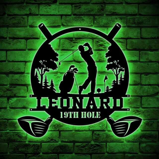 Golf Metal Sign, Personalized Wall Art, Custom 19Th Hole Decor Gift - image 1