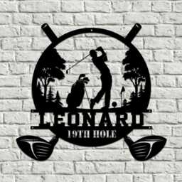 Golf Metal Sign, Personalized Wall Art, Custom 19Th Hole Decor Gift - thumbnail 4