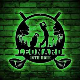 Golf Metal Sign, Personalized Wall Art, Custom 19Th Hole Decor Gift - thumbnail 1
