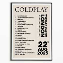 Coldplay 22nd August Wembley Setlist Print Music Of The Spheres Tour Poster - thumbnail 3
