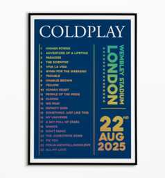 Coldplay 22nd August Wembley Setlist Print Music Of The Spheres Tour Poster - thumbnail 1