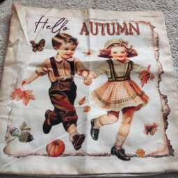 Hello Autumn Pillow Cover Vintage Inspired Fall Decor - thumbnail 1