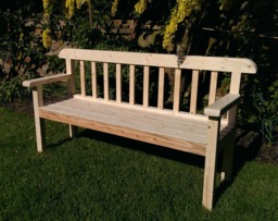 Garden Bench Seat, Natural Wood, Traditional Rustic Country Cottage Outdoor Furniture, Custom Handmade in Somerset Not Free Delivery - thumbnail 1