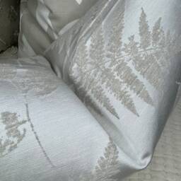 "Fern Cushion Cover, Floral Designer Pillow Textured Design -Taupe Natural Home Decor, Lumbar Cover 12"" X 20" - thumbnail 3