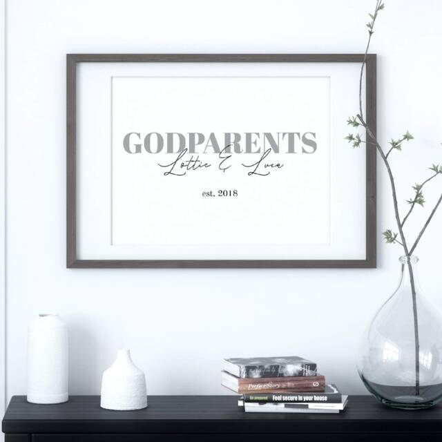 Godparent Print - Godchildren Names Personalised Godparents- Gift - image 1
