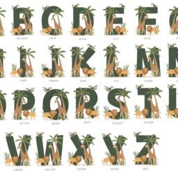 Jungle Animal Prints, Personalised Name Print Set, Safari Animals Print, Scandi Nursery, Playroom Kids Art - thumbnail 3