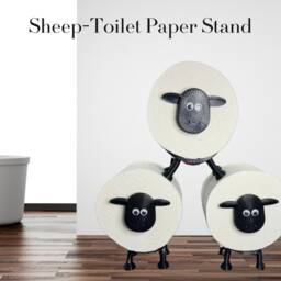 3D Printed Sheep Toilet Paper Roll Holder Googly Eyes Bathroom Decor - thumbnail 3
