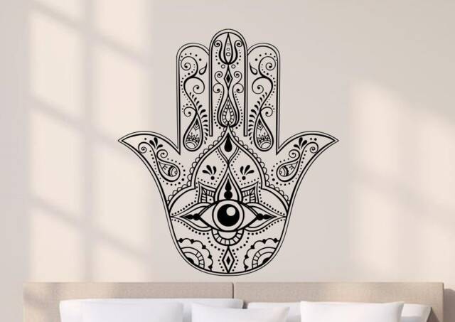 Hamsa Wall Decal - Vinyl Art - Hand Of Fatima Decor - image 1