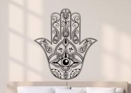 Hamsa Wall Decal - Vinyl Art - Hand Of Fatima Decor - thumbnail 1