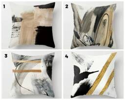 Abstract Cushion Cover/Art Print Pillow Case/Modern Decorative Cushion/Farmhouse Style Boho Cover/Minimalist Covers - thumbnail 1