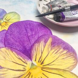 Pansy Watercolor Painting, Botanical Floral Art Print - thumbnail 2
