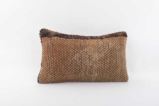 Handwoven Turkish Kilim Pillow Cover Ethnic Bohemian Decor - 12x20 - image 1