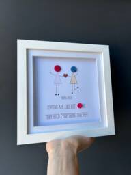 Personalised Cousin Gift, Button Art Frame, Handmade Family Birthday Gift For Her, Poem Keepsake, Wall Decor, Framed - thumbnail 1