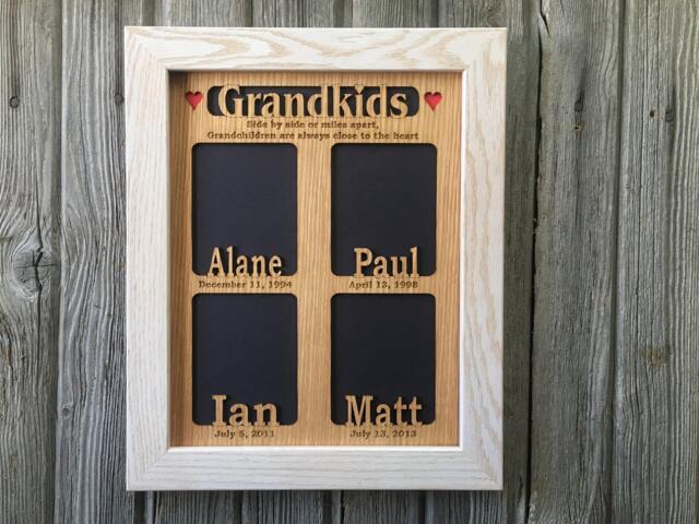 11x14 Grandkids Name Picture Frame With Dates - Personalized Gift For Grandma, Grandparents Gift, From - image 1