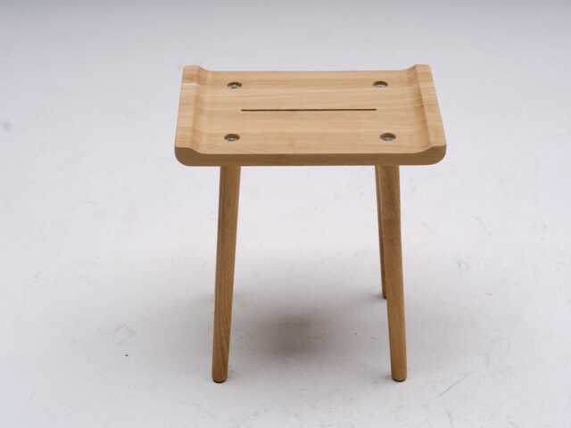 Handmade Oak Stool, Minimalist Scandinavian Decor - image 1