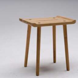 Handmade Oak Stool, Minimalist Scandinavian Decor - thumbnail 3