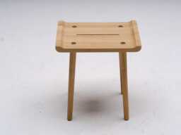 Handmade Oak Stool, Minimalist Scandinavian Decor - thumbnail 1