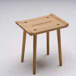 Handmade Oak Stool, Minimalist Scandinavian Decor - thumbnail 2