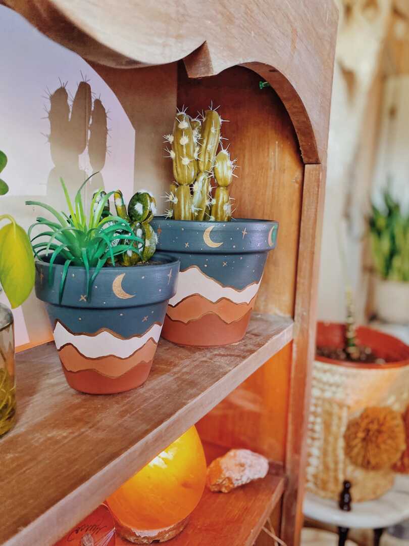 Moon Mountain Planter Pot - Handpainted Clay Pot, Boho Plant Decor,  Terracotta Pottery Indoor Planter, Lover Gifts, Minimal Landscape by Etsy |  uFurnish.com