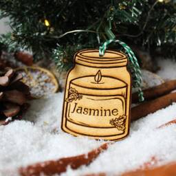 Personalised Candlemaker Christmas Ornament Candle Wood Custom Bauble Laser Engraved Rustic Wooden Name Tree Decoration Irish - thumbnail 2