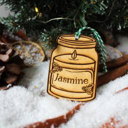 Personalised Candlemaker Christmas Ornament Candle Wood Custom Bauble Laser Engraved Rustic Wooden Name Tree Decoration Irish - thumbnail 3