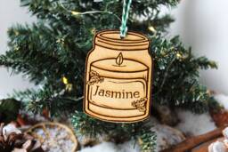 Personalised Candlemaker Christmas Ornament Candle Wood Custom Bauble Laser Engraved Rustic Wooden Name Tree Decoration Irish