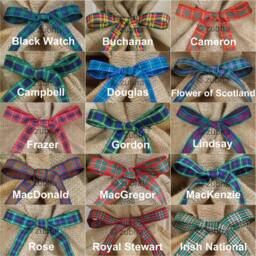 Christmas Hessian Sack Tartan Ribbon - Stocking, Santa - thumbnail 2