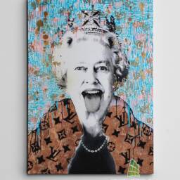 Blue Queen Lizzy Graffiti Canvas Art Wall Framed Print Picture Decor -D127 - thumbnail 2