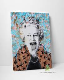 Blue Queen Lizzy Graffiti Canvas Art Wall Framed Print Picture Decor -D127 - thumbnail 1
