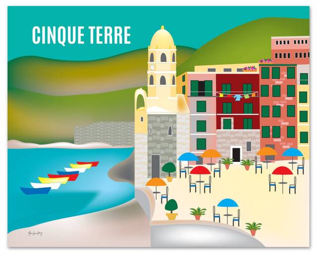Cinque Terre Print, Vernazza Art, Italy Art, Canvas, Poster, Style E8-O-Cinq - image 1