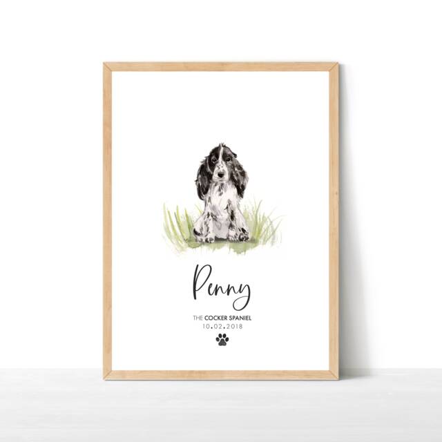 Personalised Cocker Spaniel Print, Pet Portrait, Dog Print Wall Decor, Lover Gift, Decor - image 1