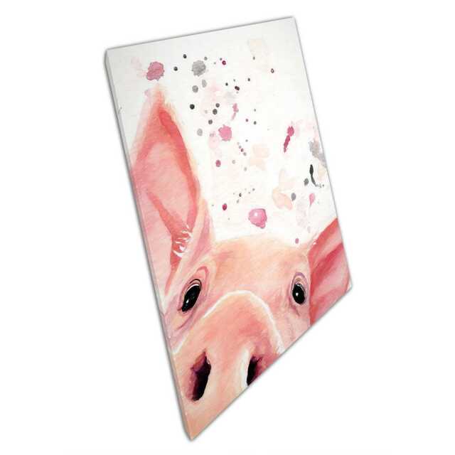 Adorable Pink Pig Canvas Print - Whimsical Farm Animal Wall Art For Home, Office, Nursery Decor - image 1