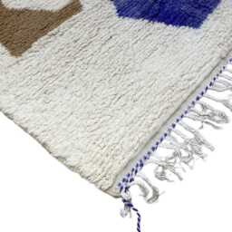 Handwoven Beni Ourain Rug Moroccan Wool Carpet With Geometric Design - thumbnail 3