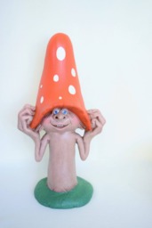 Polka Dot Mushroom Man - Quirky Garden Decor, Mother's Day Gift