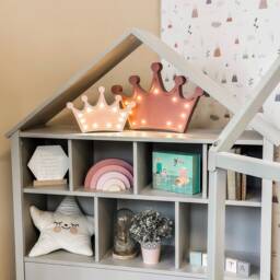 Handmade Wooden Crown Night Light, Nursery Decor, Led Bedside Lamp - thumbnail 2