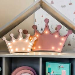 Handmade Wooden Crown Night Light, Nursery Decor, Led Bedside Lamp - thumbnail 1